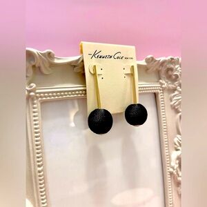 Kenneth Cole Black Stud Earrings Minimalist Design